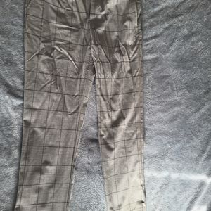 Grey windowpane wool pants, lined